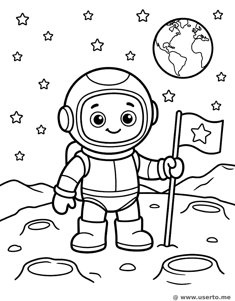 Astronaut Robot's Moon Landing