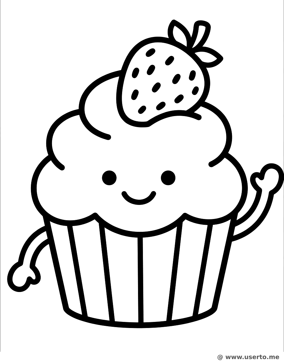 Tanzender Erdbeer-Cupcake