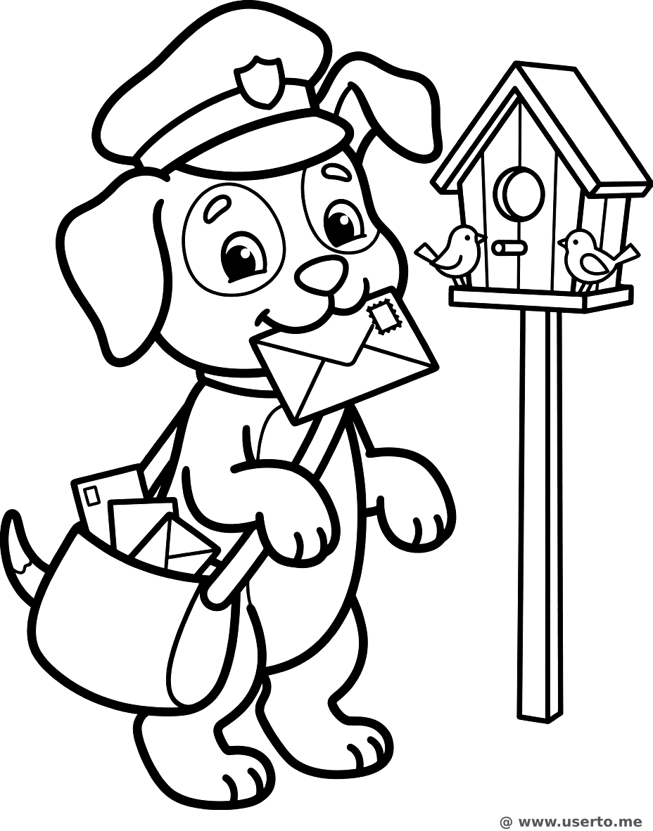 Happy Puppy Postman
