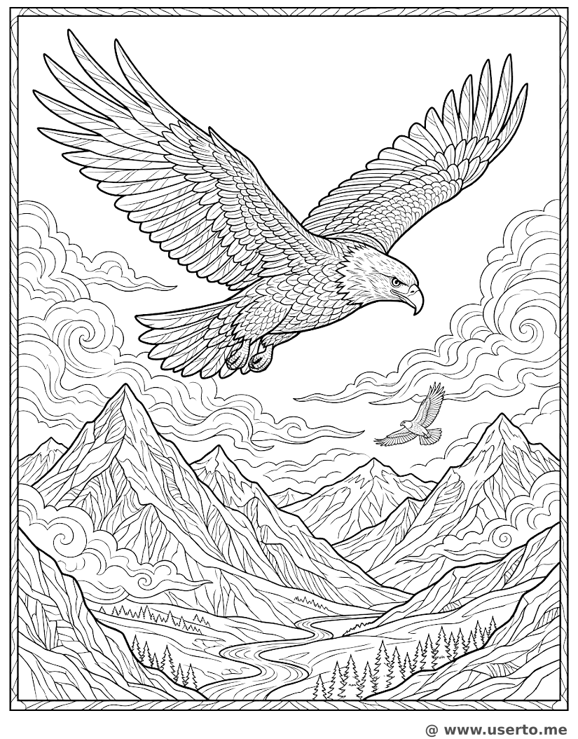 El vuelo majestuoso del águila por la montaña