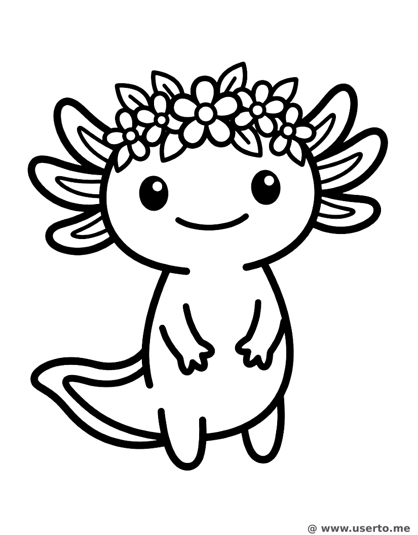 Flowery Axolotl Friend