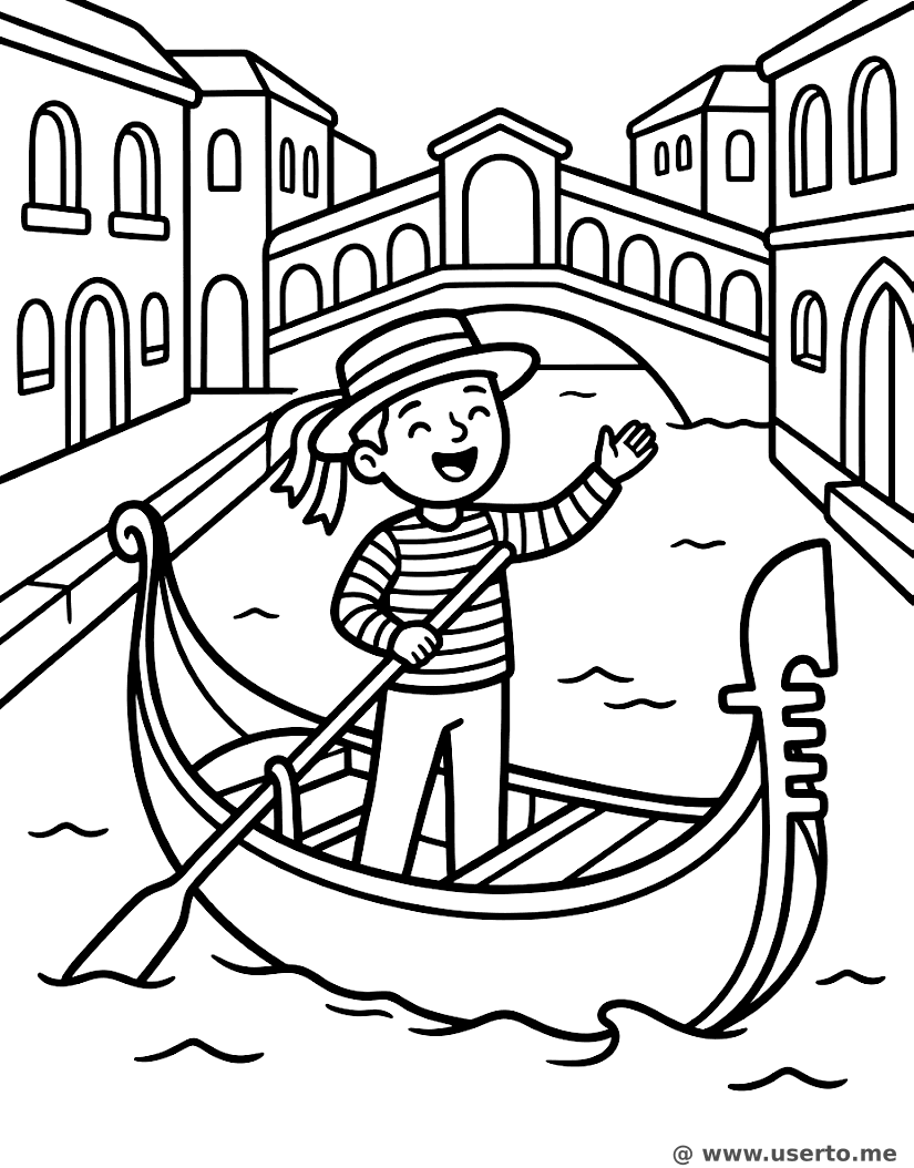 Venetian Gondolier Singing on the Canal