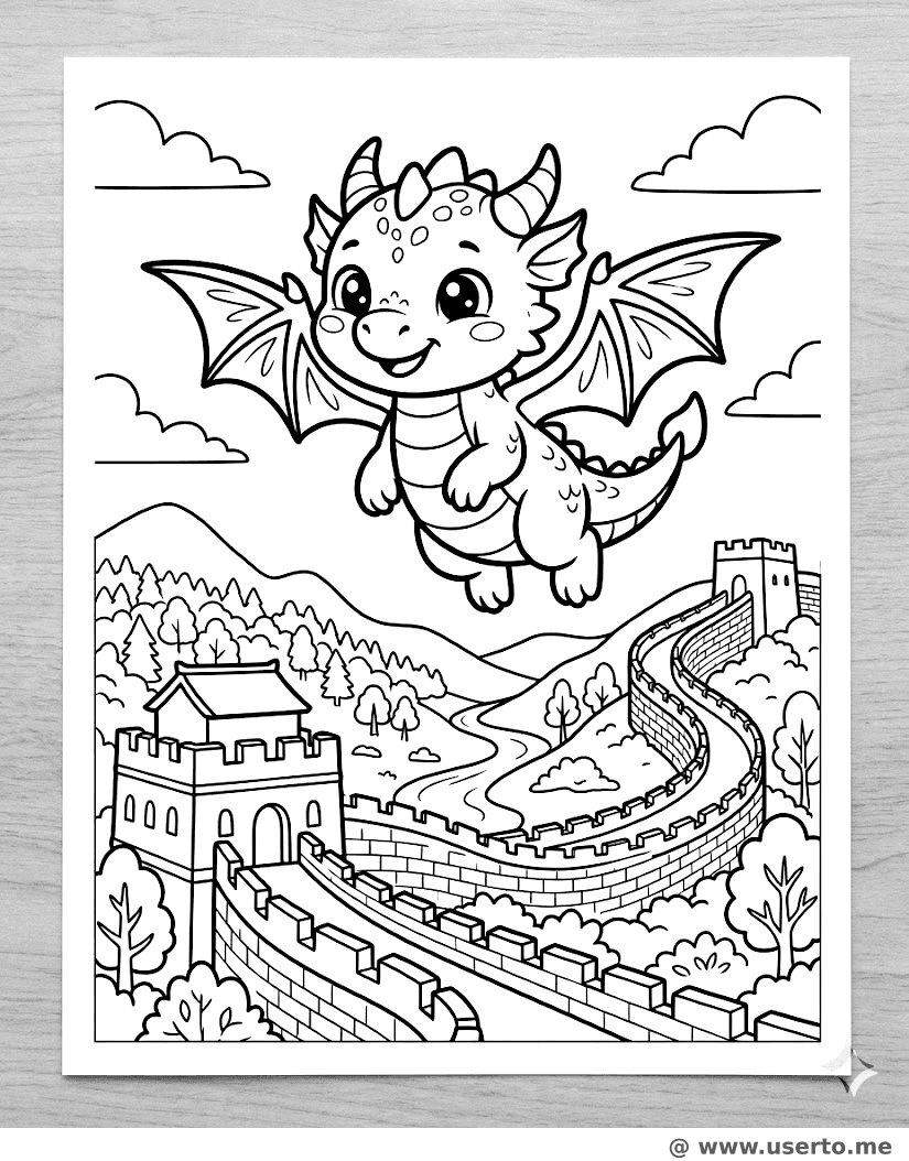 Freundlicher Drache auf der Chinesischen Mauer