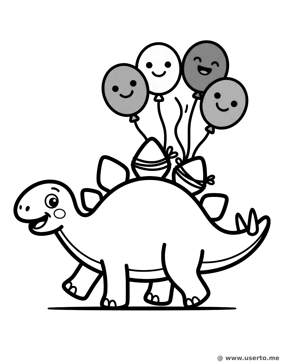 Estegosaurio con Globos