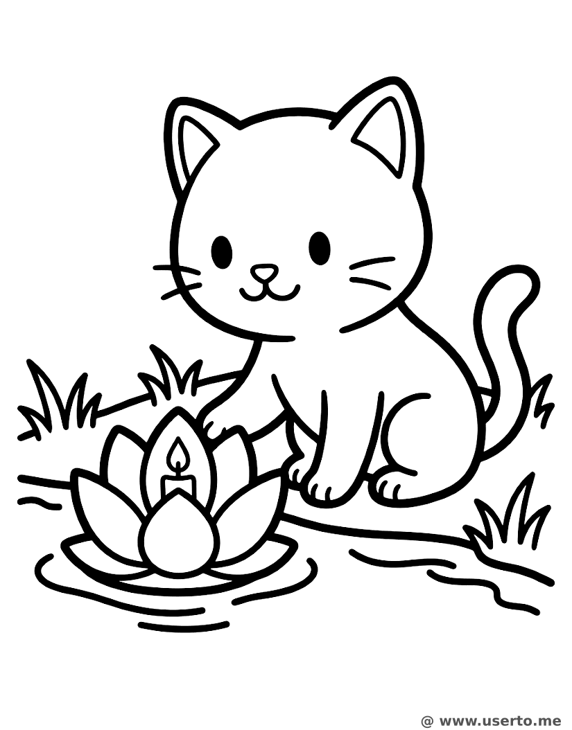 Los Deseos de Gatito con Farolillos Flotantes