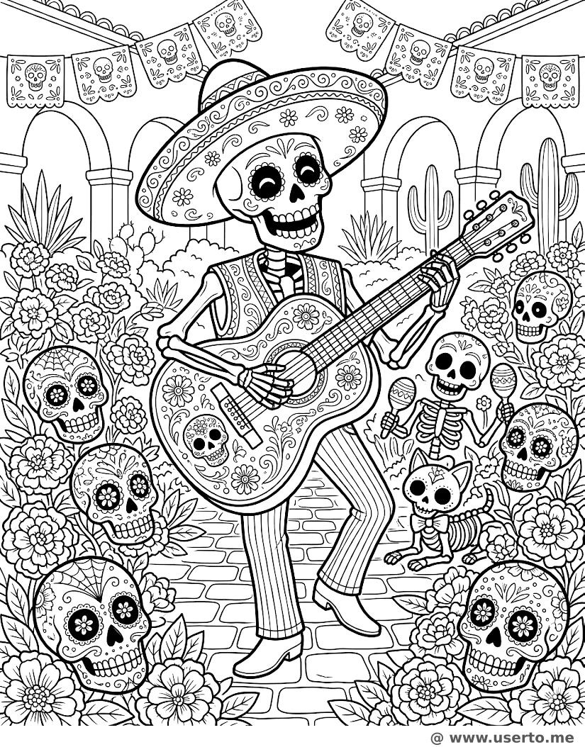 Guitarrista del Día de los Muertos