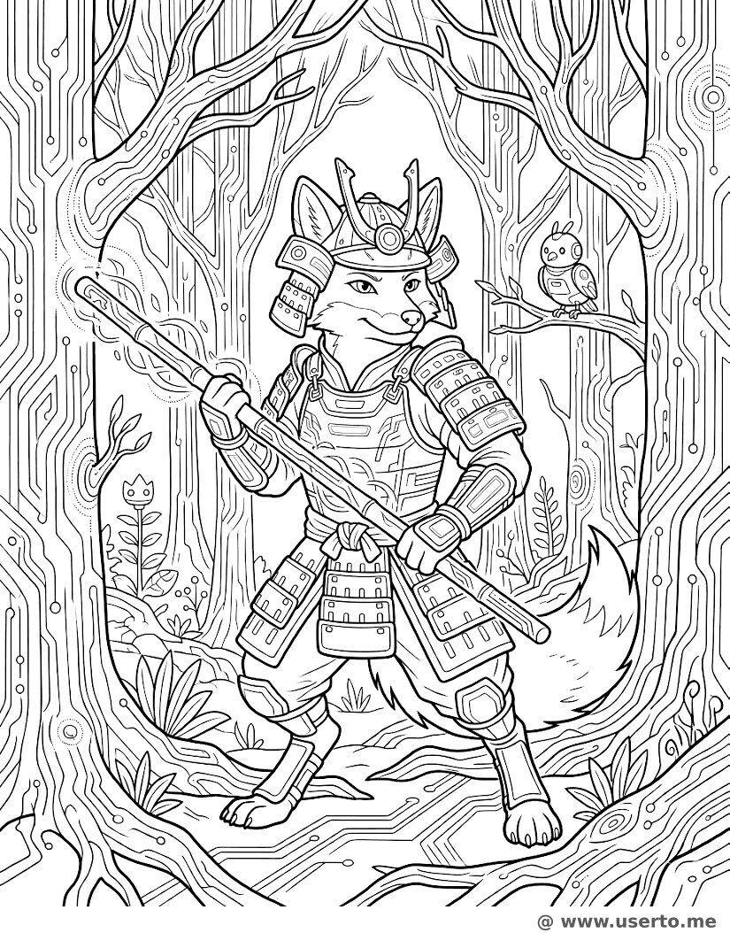 Fox Ronin in the Neon Forest