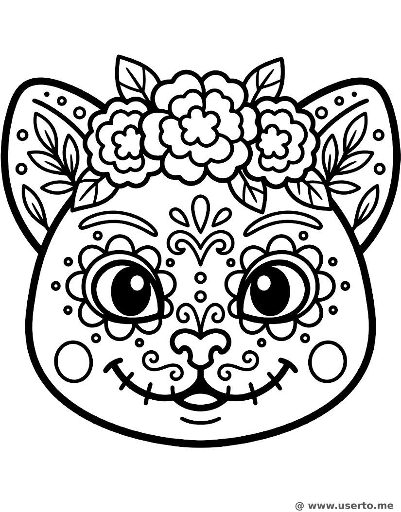 Blumiges Zucker-Totenkopf-Kätzchen