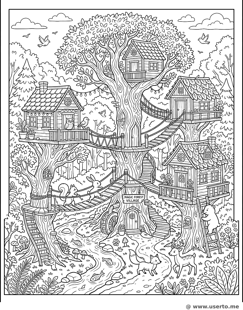 Magical Treehouse Forest Village
