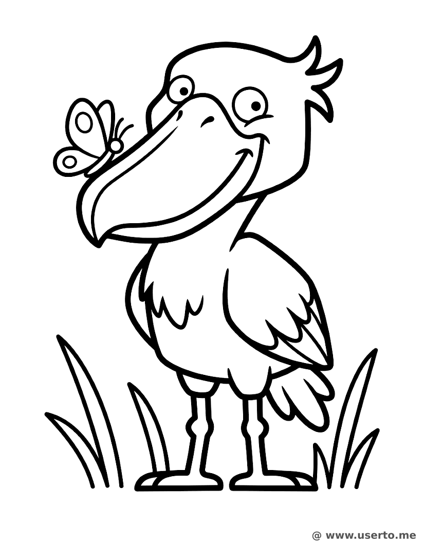 Shoebill’s Butterfly Surprise