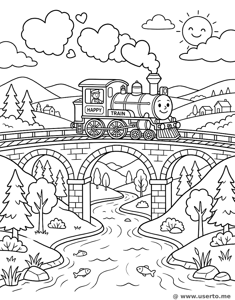 Majestic Steam Engine Bridge Crossing
