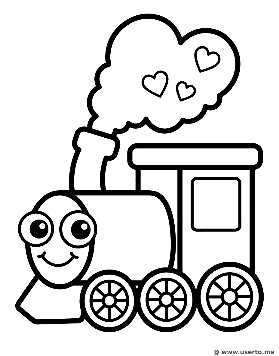 Baby Train Puffing Hearts