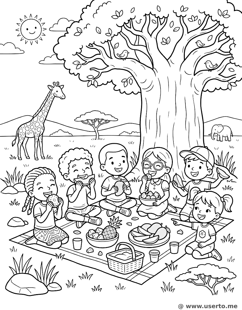 Baobab-Frucht-Picknick