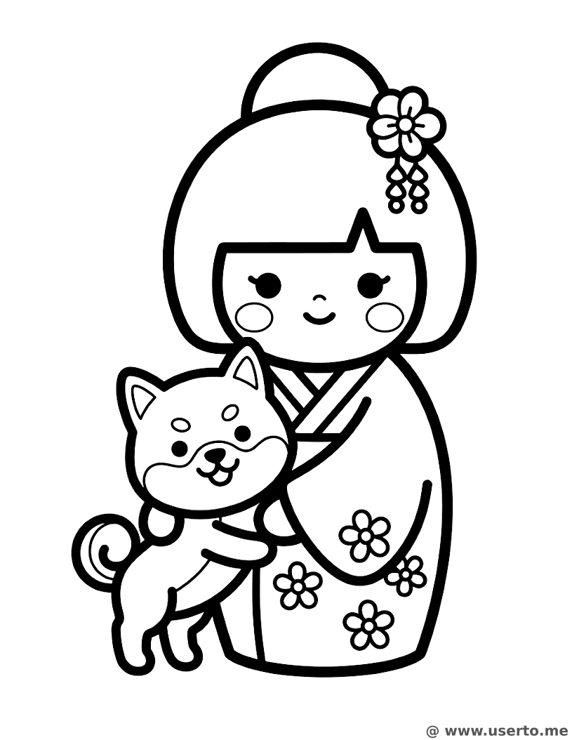 La pequeña Kokeshi y su perrito