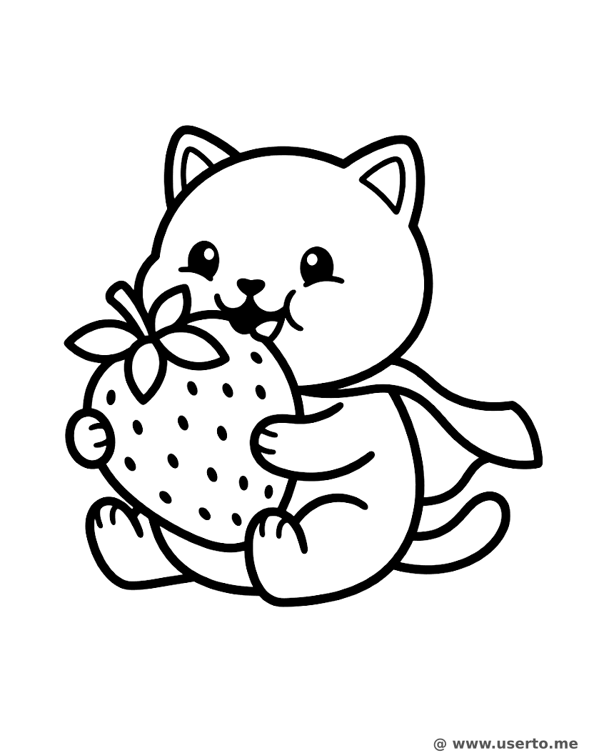 O Lanche de Morango do Super Gatinho