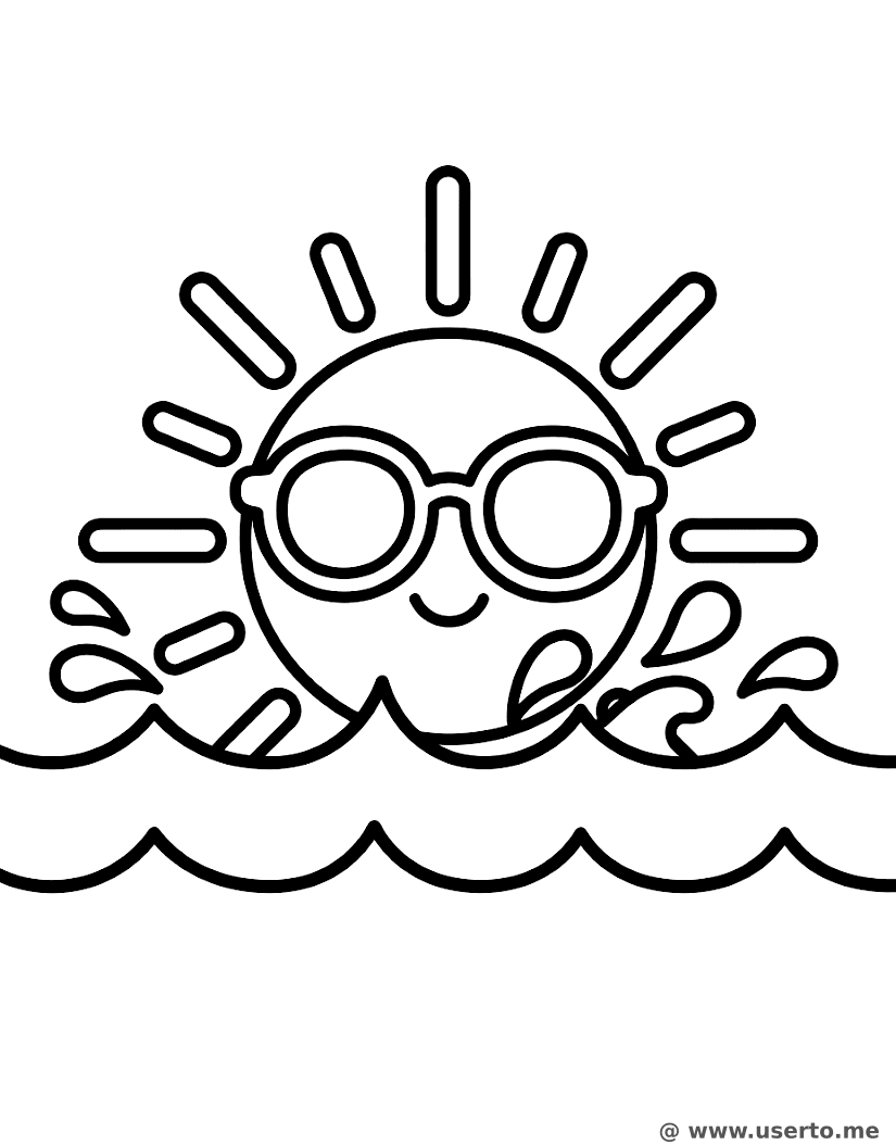 Fröhliche Sonne platscht in Wellen