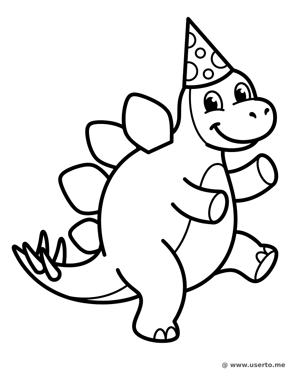Stegosaurus in a Party Hat