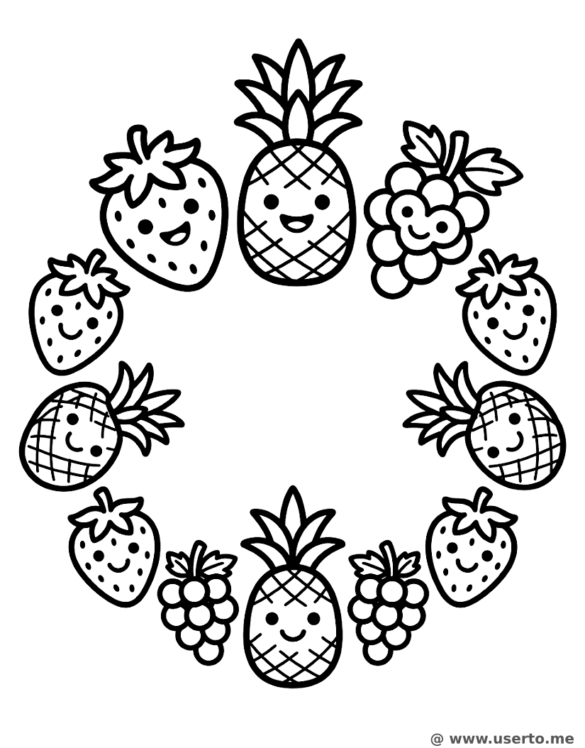 Happy Fruit Fiesta Pattern