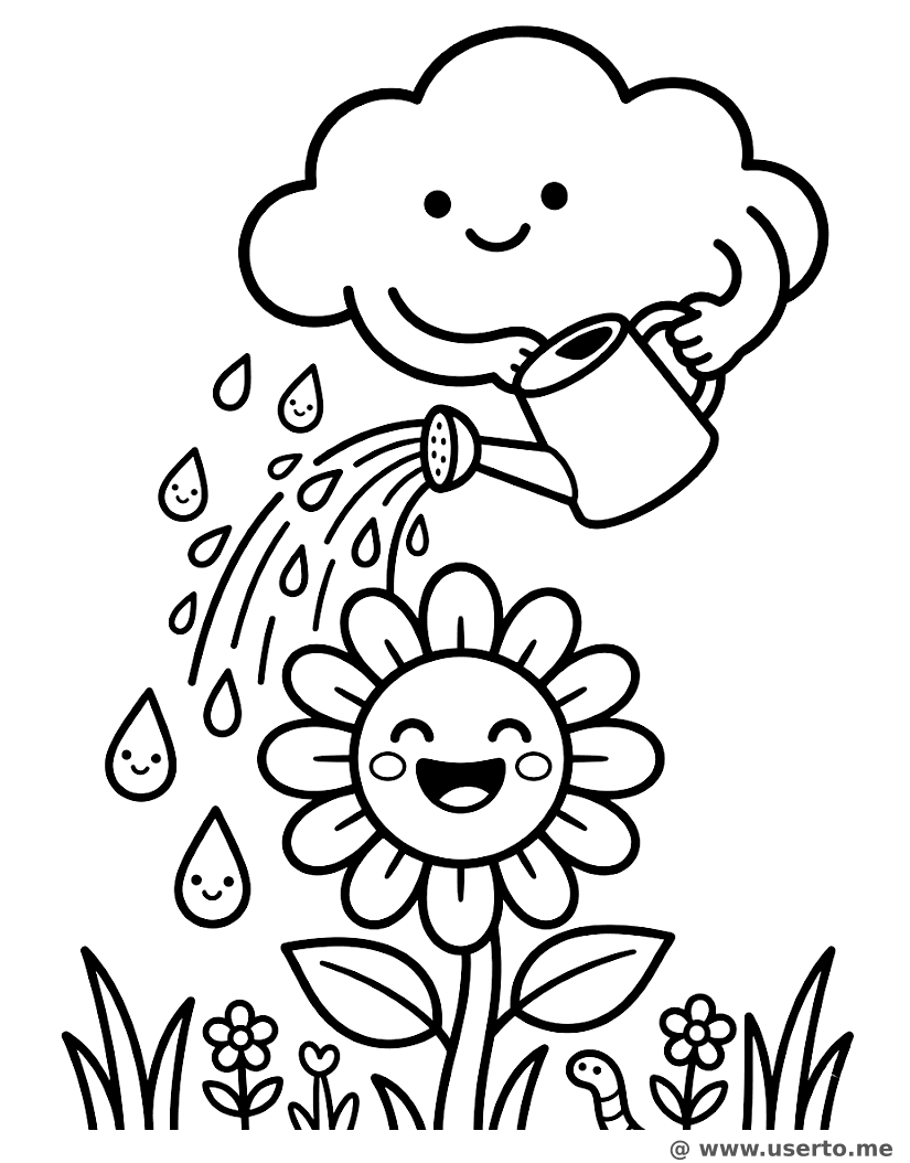 O Jardim de Flores da Nuvem de Chuva