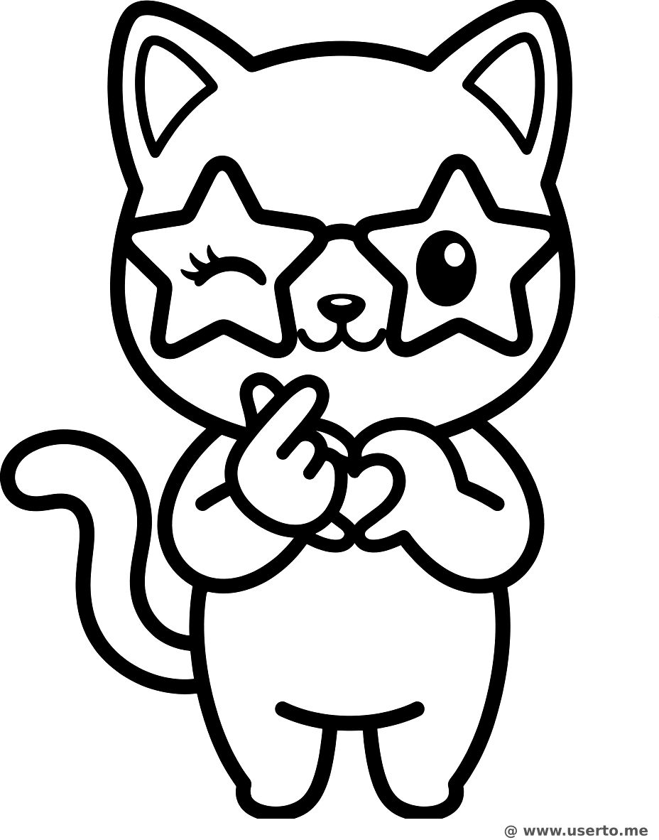 Gatinho K-pop de Corações
