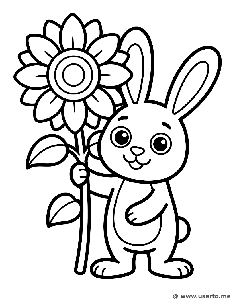 Die Frühlingsblume des fröhlichen Häschens