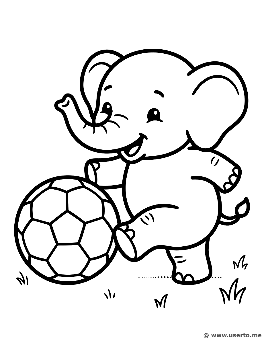 Happy Soccer Elephant