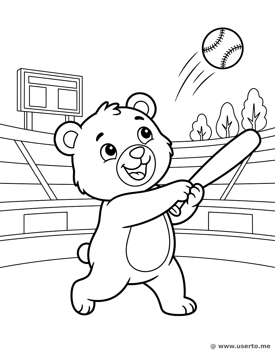 Bear Hitting a Home Run