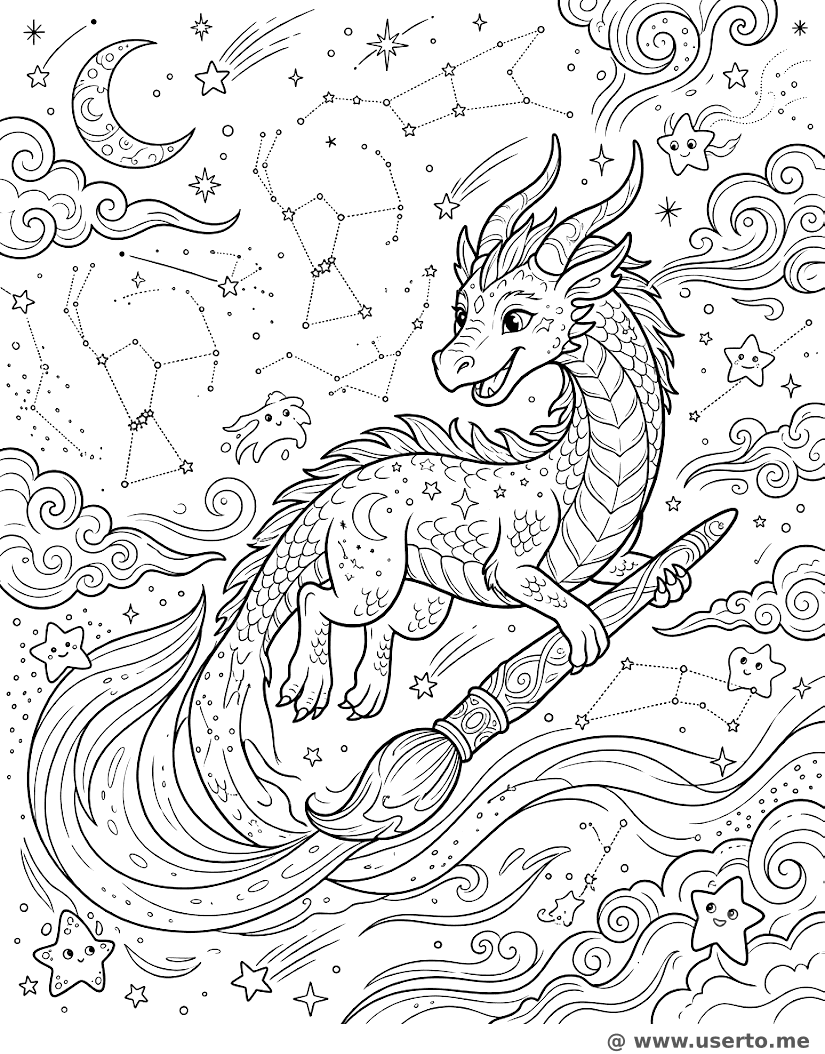 Dragón de la aurora guiando las luces del norte