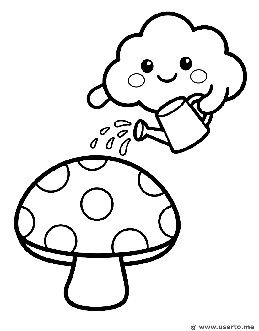 Regenwolke und Riesenpilz