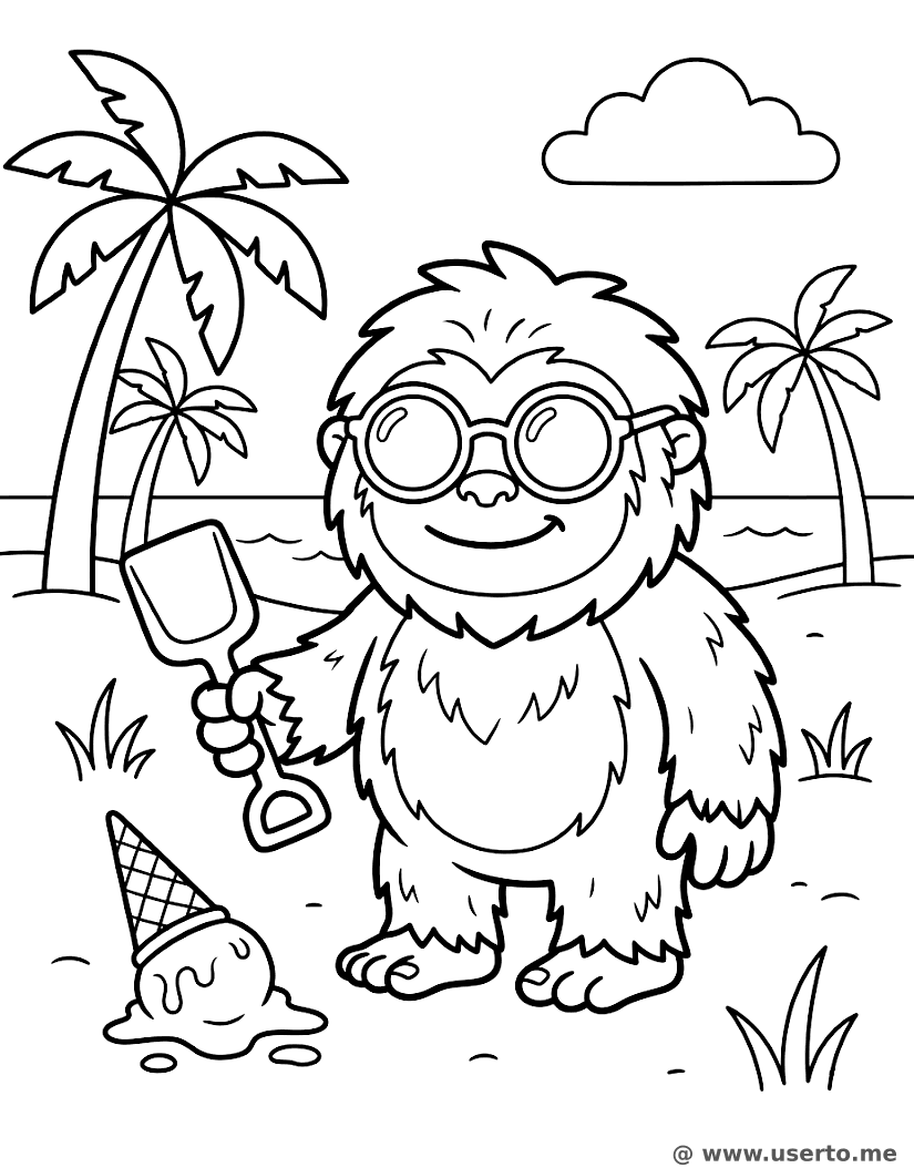 Clumsy Baby Yeti's Beach Day