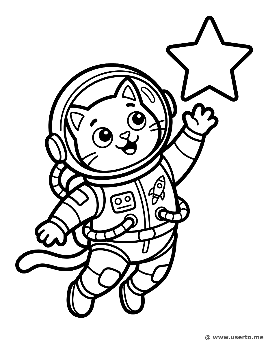 Astronaut Cat in Space