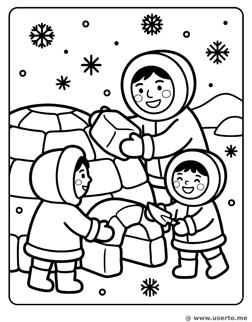 Arktischer Iglu-Familienspaß