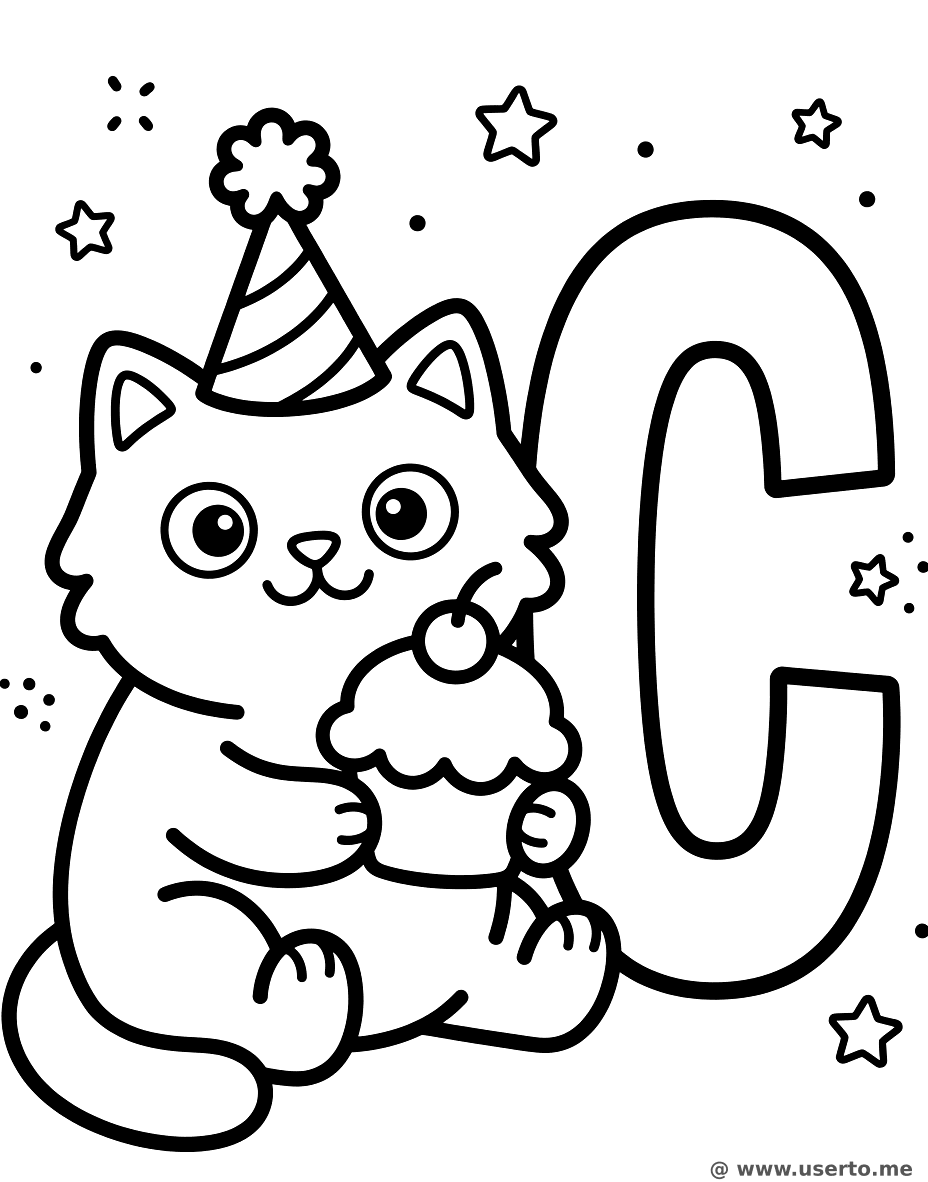 컵케이크를 든 귀여운 고양이