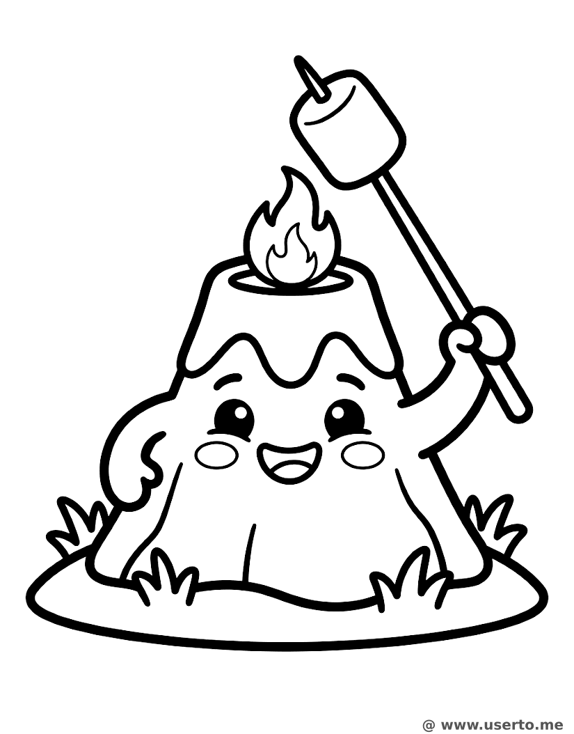 Un Volcán Feliz Tostando Bombones