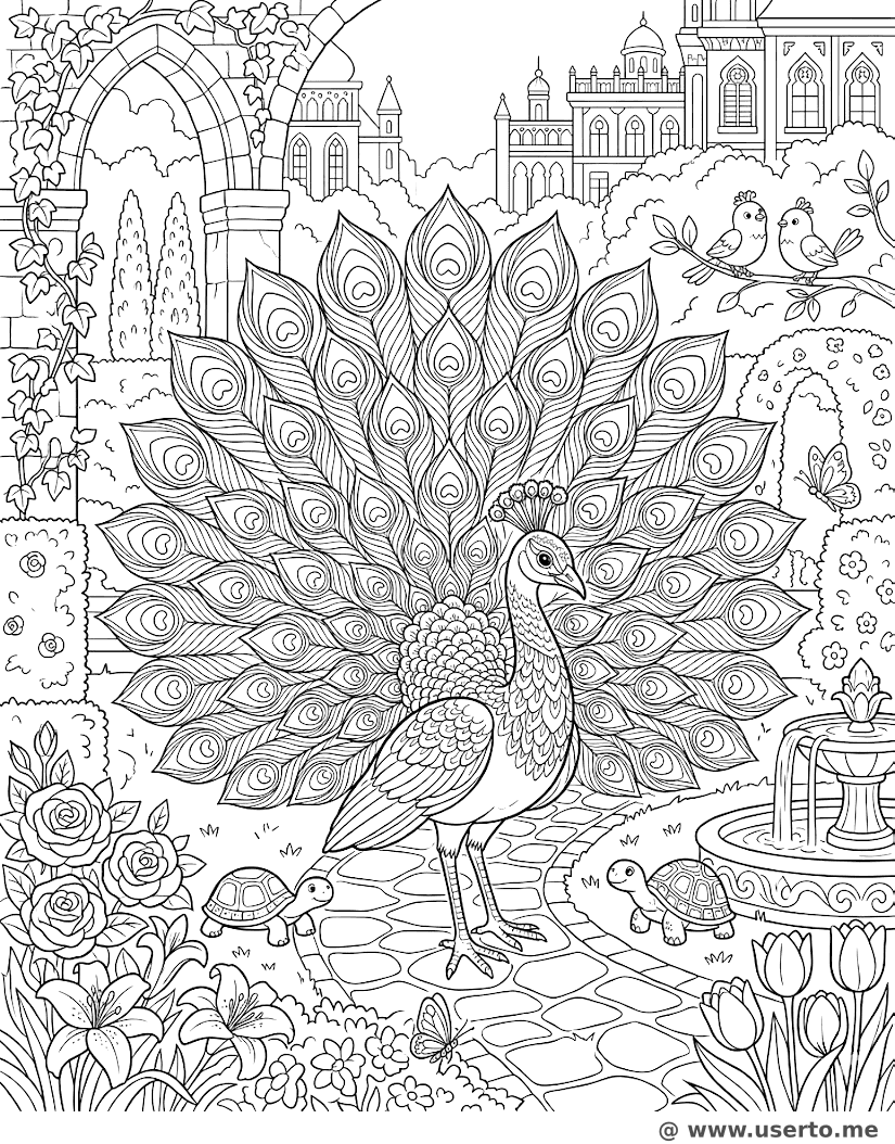 Majestic Peacock's Feathery Fan