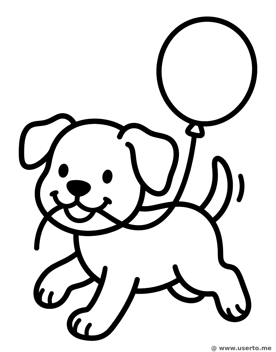 Cachorrinho com um Balão