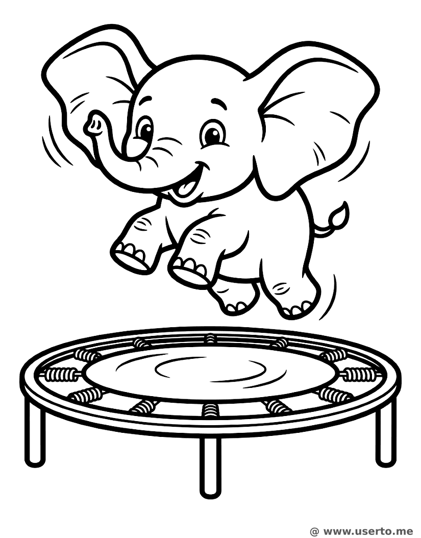 Diversión en Trampolín para el Elefantito