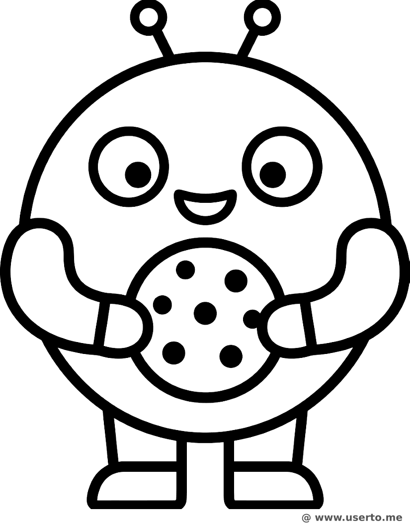 Snackzeit des freundlichen Roboters