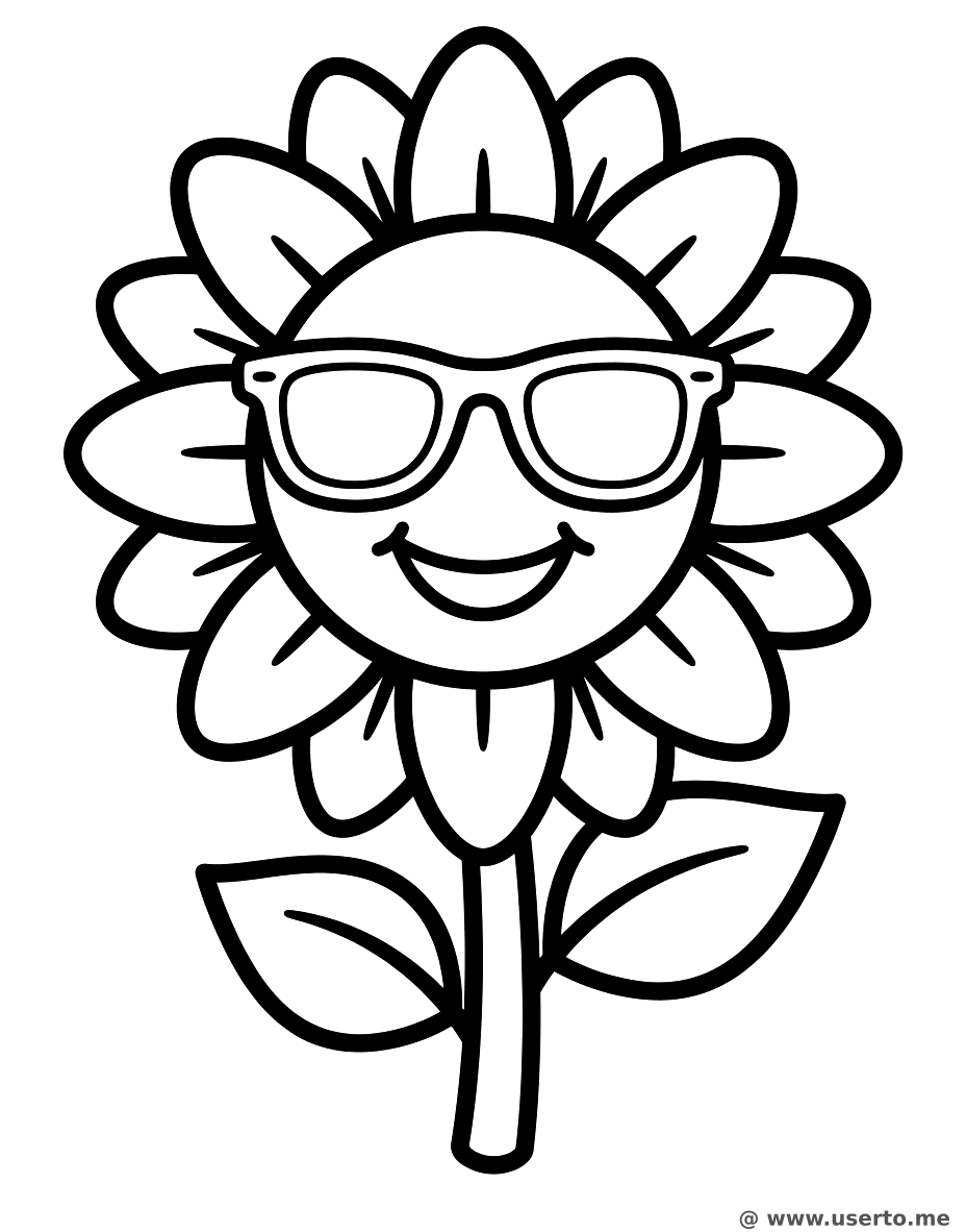 Coole Sonnenblume mit Brille