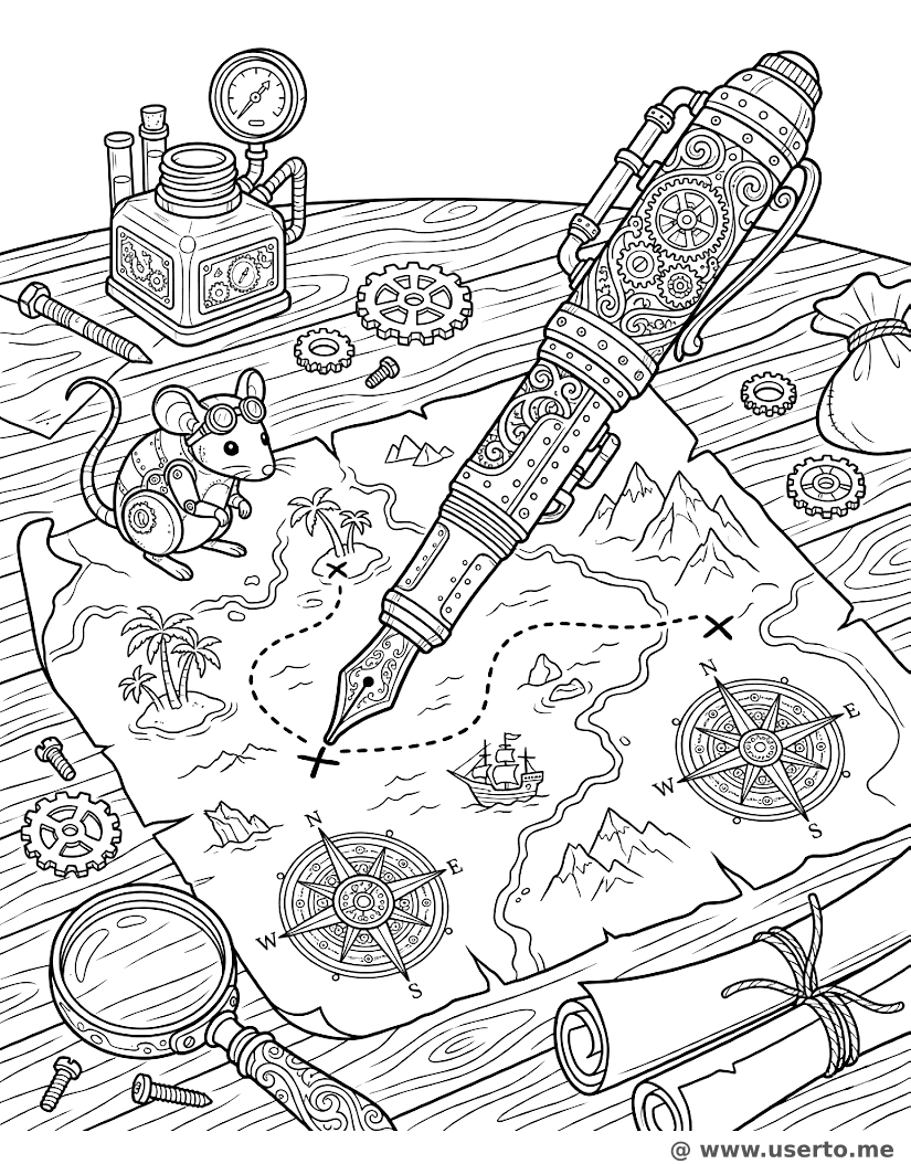 Caneta de Tesouro Steampunk