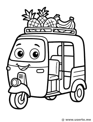 Feliz Entrega de Frutas en Tuk-Tuk