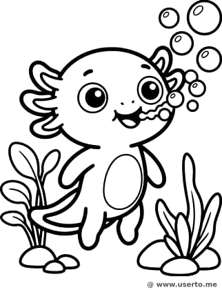Der Blasengarten des glücklichen Axolotls
