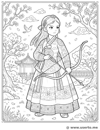 용감한 궁수 한복 공주