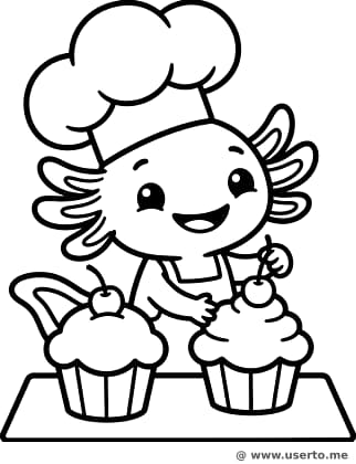 Chef Ajolote horneando magdalenas