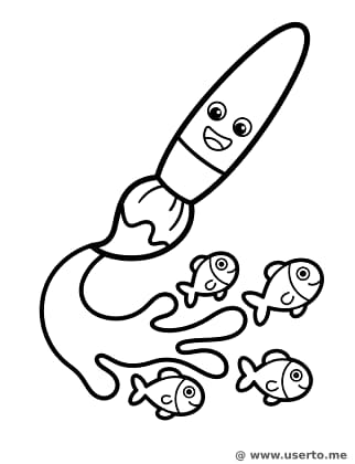 Peces pincel de bambú amistosos