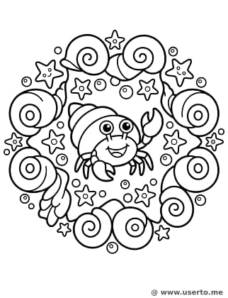 Verspieltes Muschel-Wirbel-Mandala