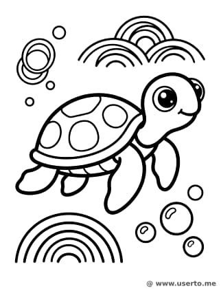 Playful Sea Turtle Mosaic Mandala