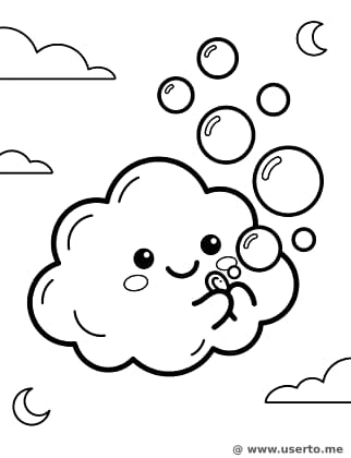 Giggling Cloud Blowing Bubbles