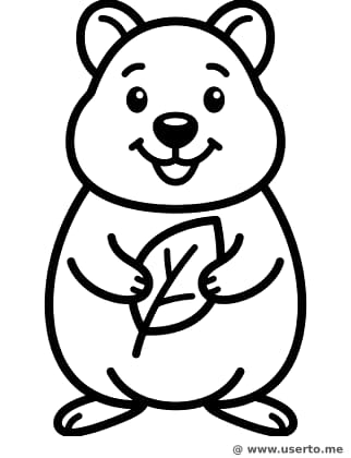 O lanchinho de folha do Quokka feliz