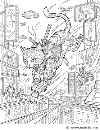 O salto na cidade do gato cibernético